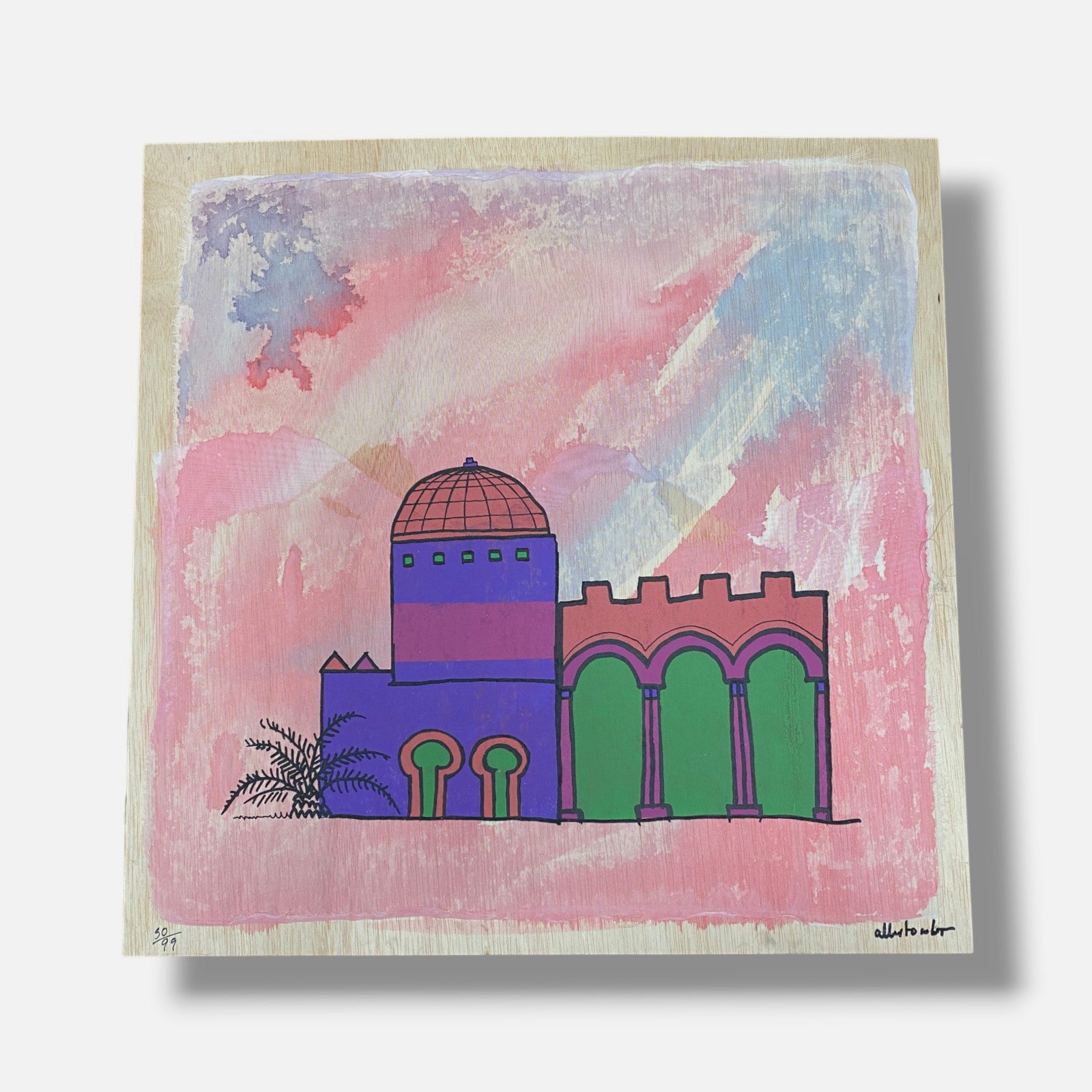 José Alberto López Sánchez "Palacio De Primavera" Fine Wall Art / 20" x 20" in