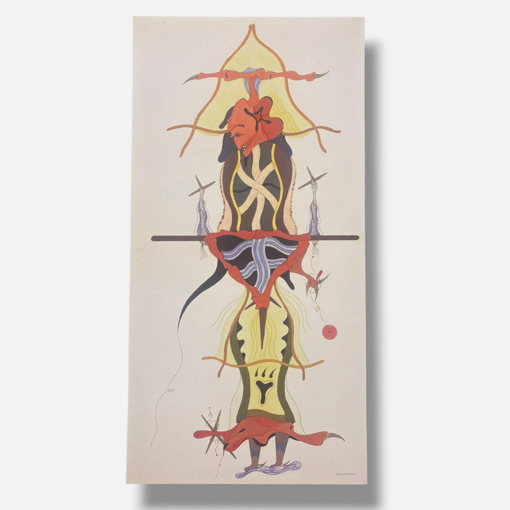 Jorge Camacho "Totem" 2006 Limited Signed Unframed Fine Wall Art, 100L X 50W cm