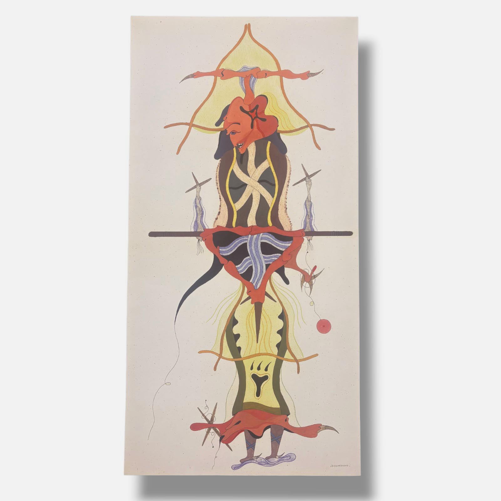 Jorge Camacho "Totem" 2006 Limited Signed Unframed Fine Wall Art, 100L X 50W cm