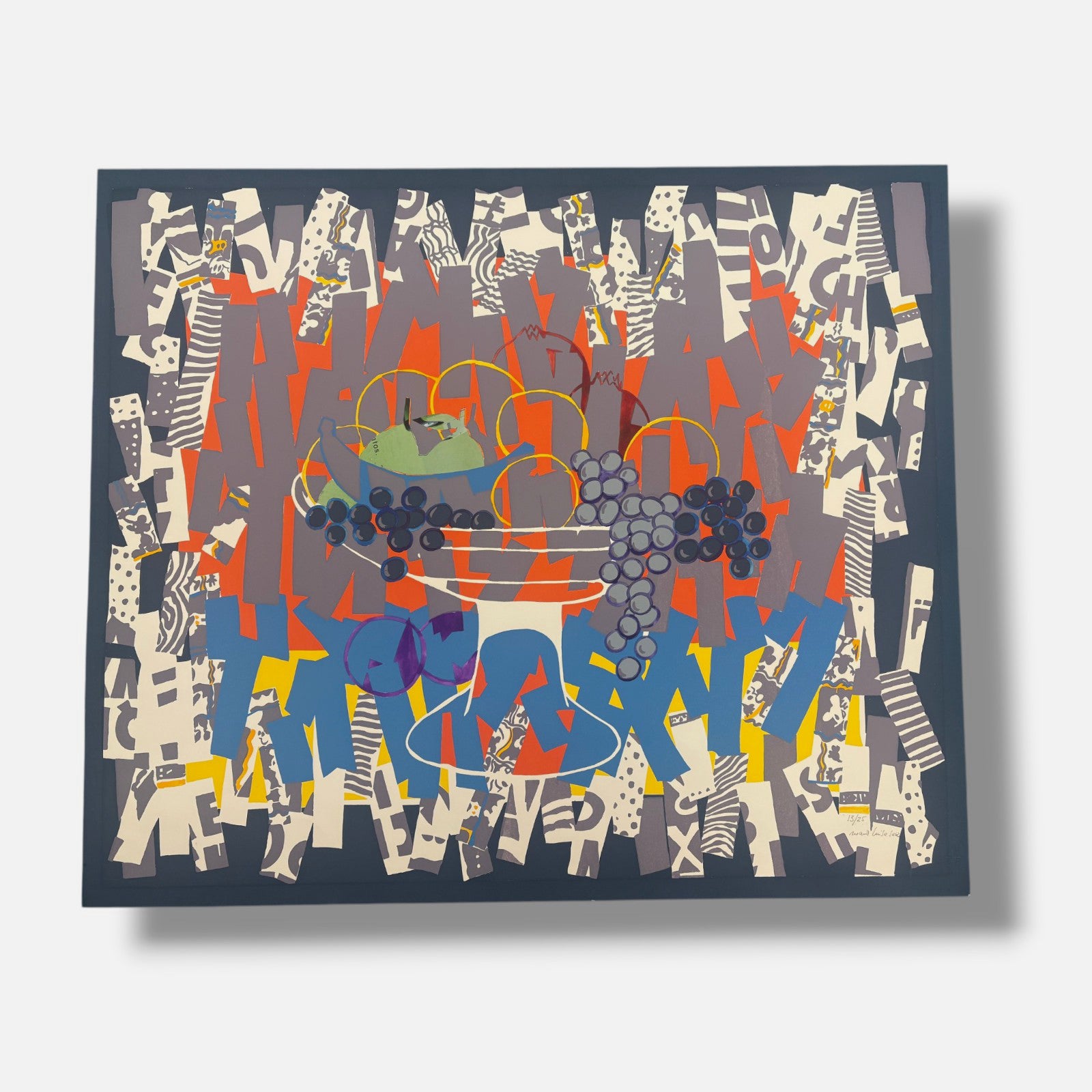 Mª Luisa Sanz García Muro ''Plátano Azul (Naranja/Gris)'' Limited Signed Art