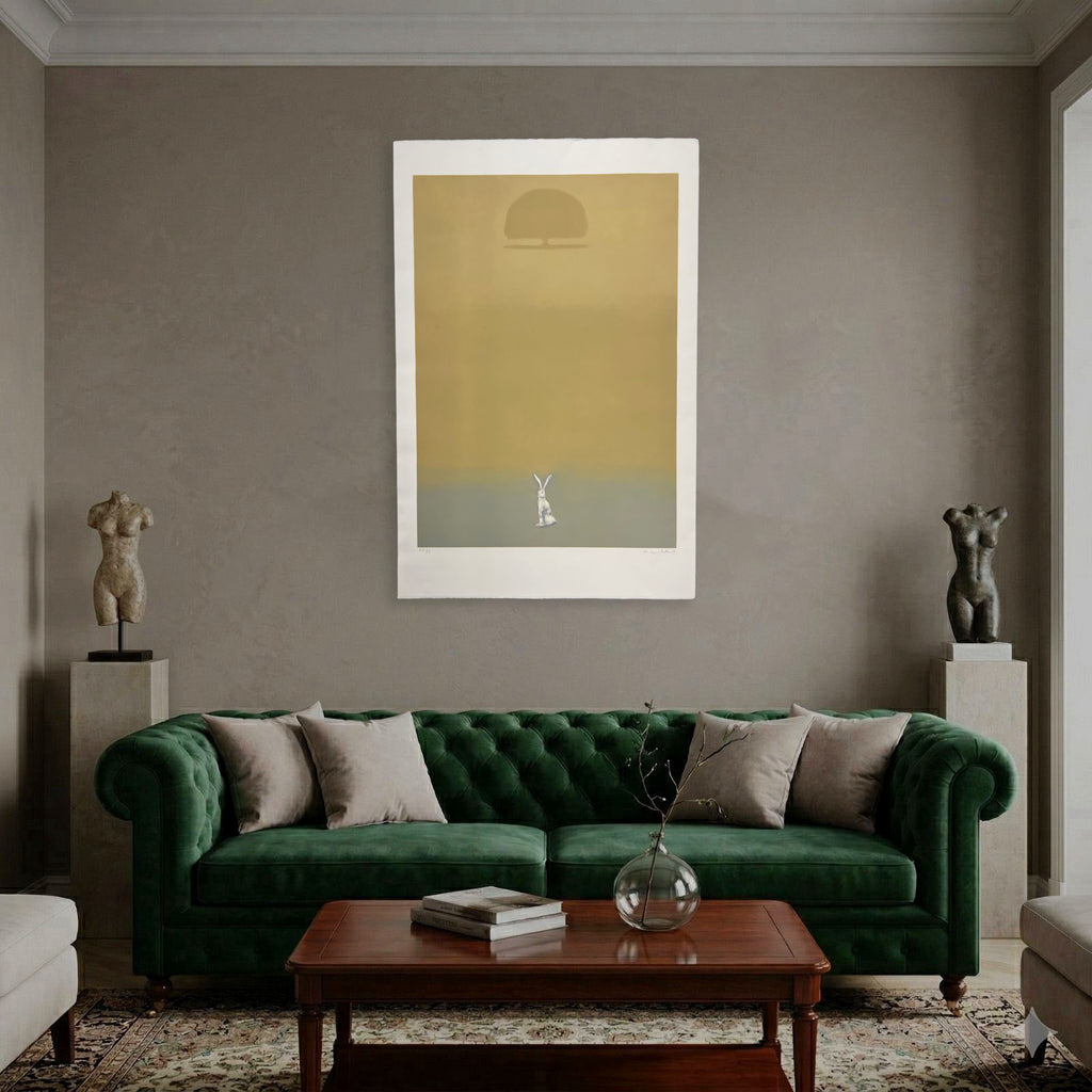 Maurizio Lanzillotta "Conejo y Encina"Limited Signed Wall Art, 70 x 100 cm