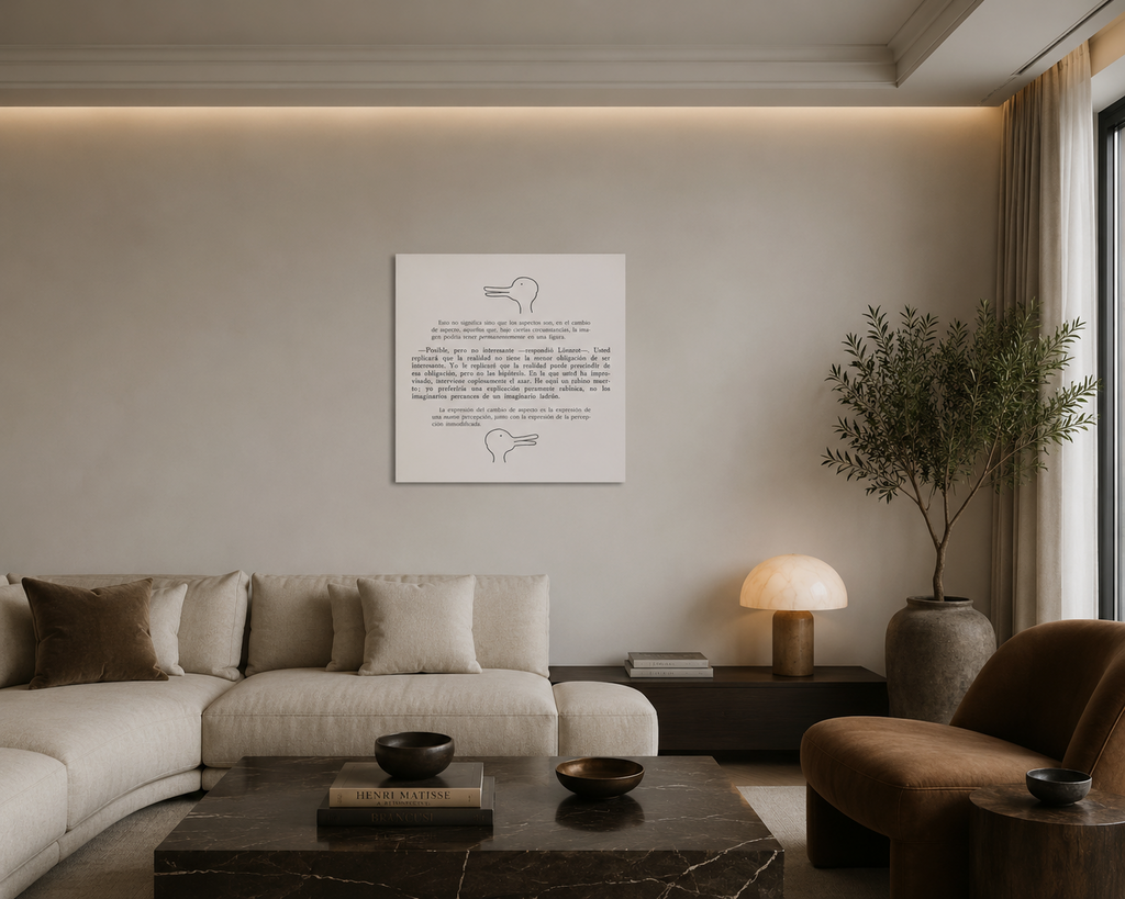 Joseph Kosuth "Borges y el Pato-Coneju" 2003 Limited Signed Fine Wall Art, 50x50