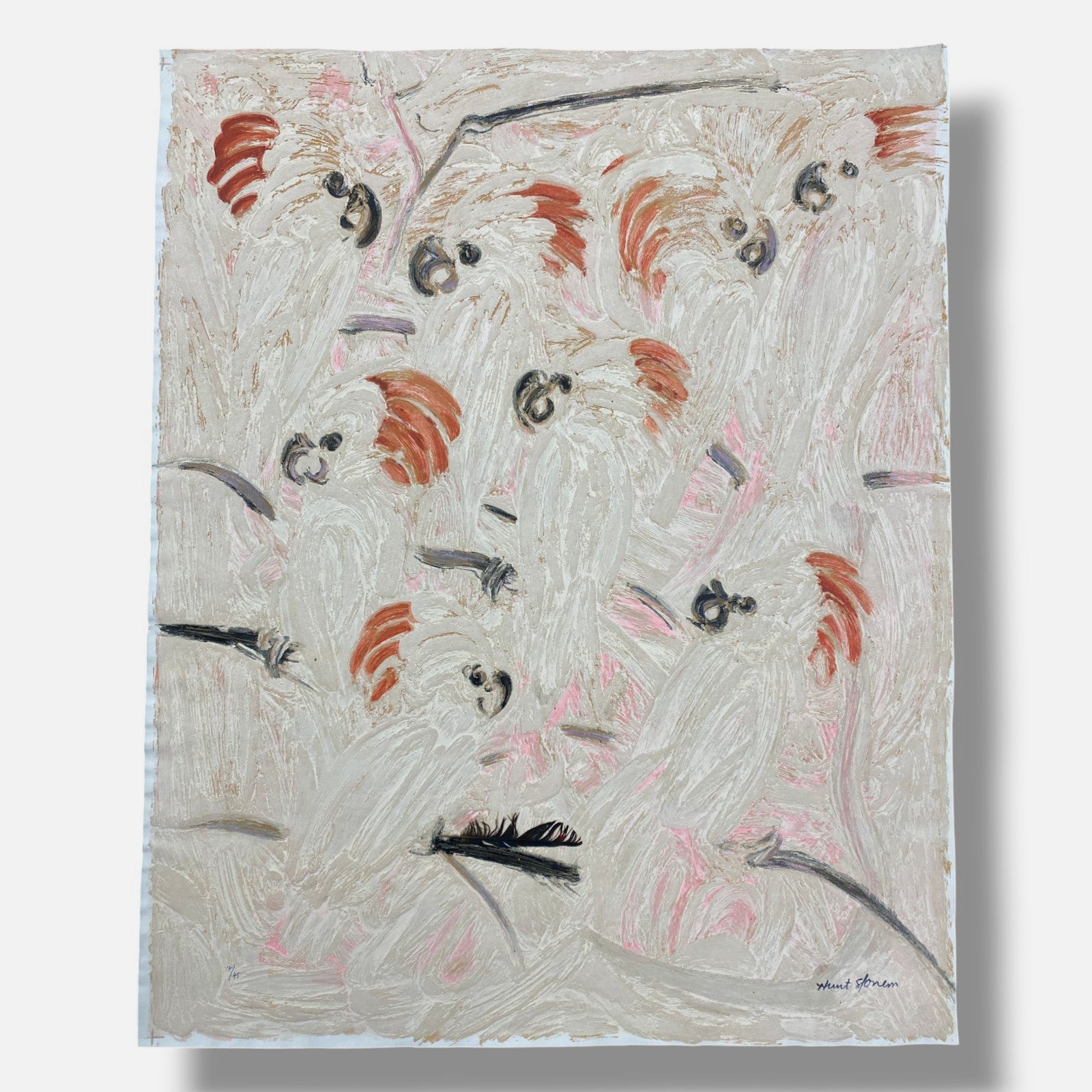 Hunt Slonem "Cockatoos" 2001 Limited Signed Fine Wall Art | 109 x 87 cm