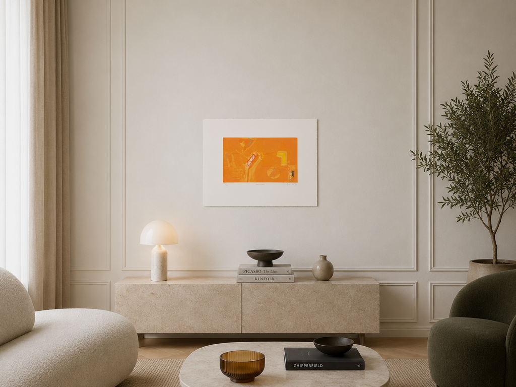 Joaquín Capa Eiriz "Orange + Yellow" /65 Limited Signed Fine Wall Art 56Lx76W cm