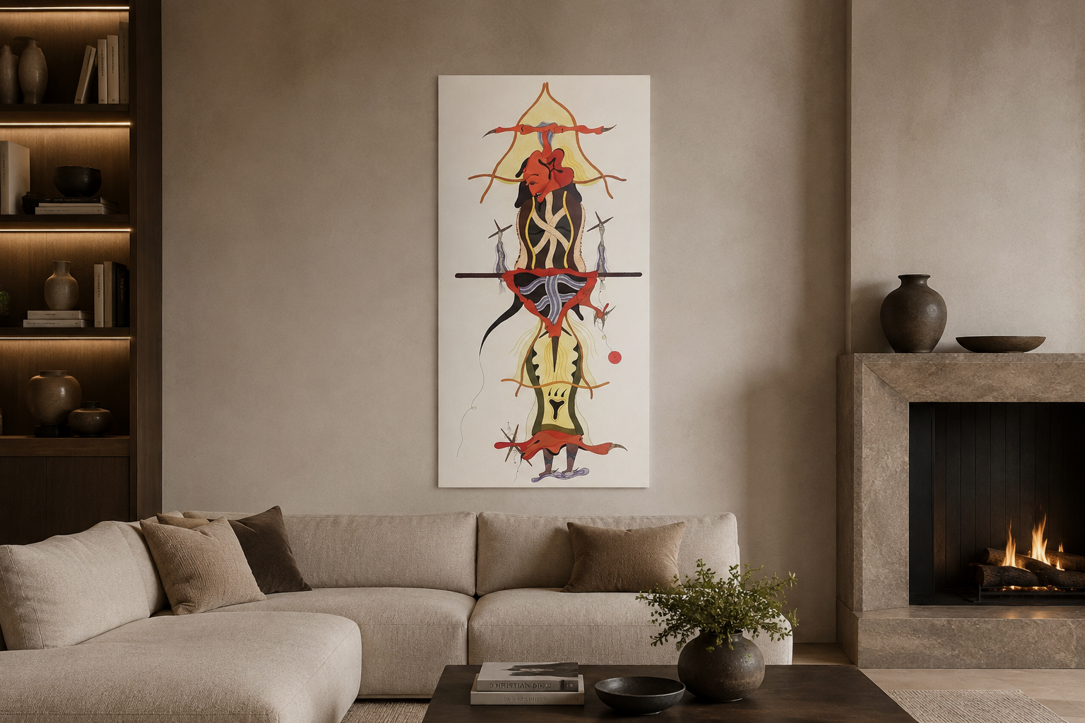 Jorge Camacho "Totem" 2006 Limited Signed Unframed Fine Wall Art, 100L X 50W cm