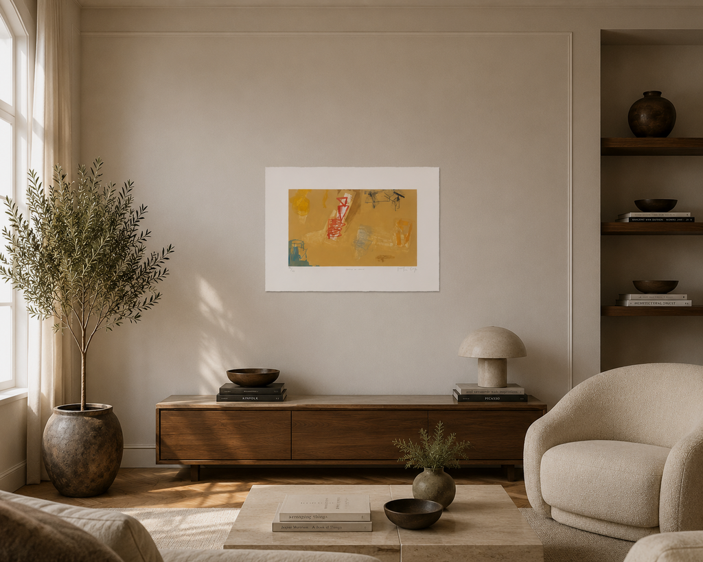 Joaquín Capa Eiriz "Profile on Ocher" /65 Limited Signed Fine Wall Art 56L x 76W