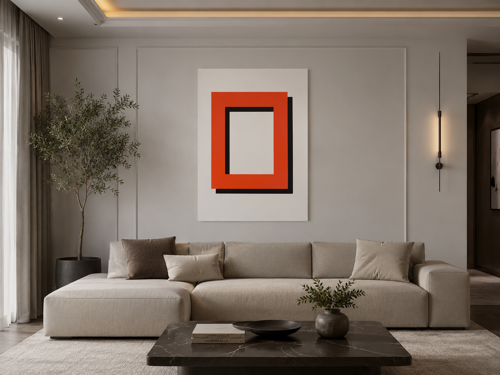 Gerold Miller "Hard:Edged (Orange)" 2004 Limited Signed Wall Art Print 96L x 70W