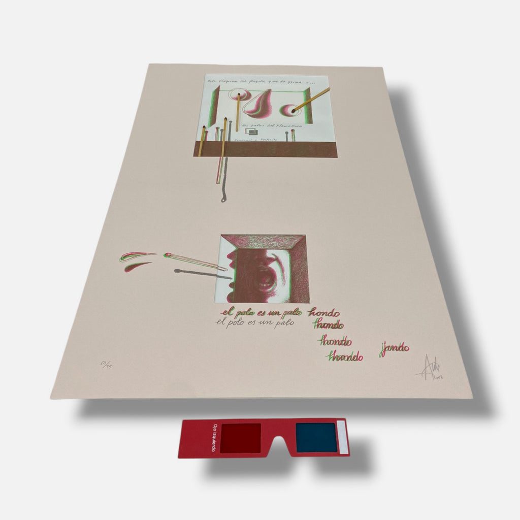 Luis Eduardo Aute "Lagrimas Hondas" 2006, Fine 3D Art Print | 60 x 40 cm.