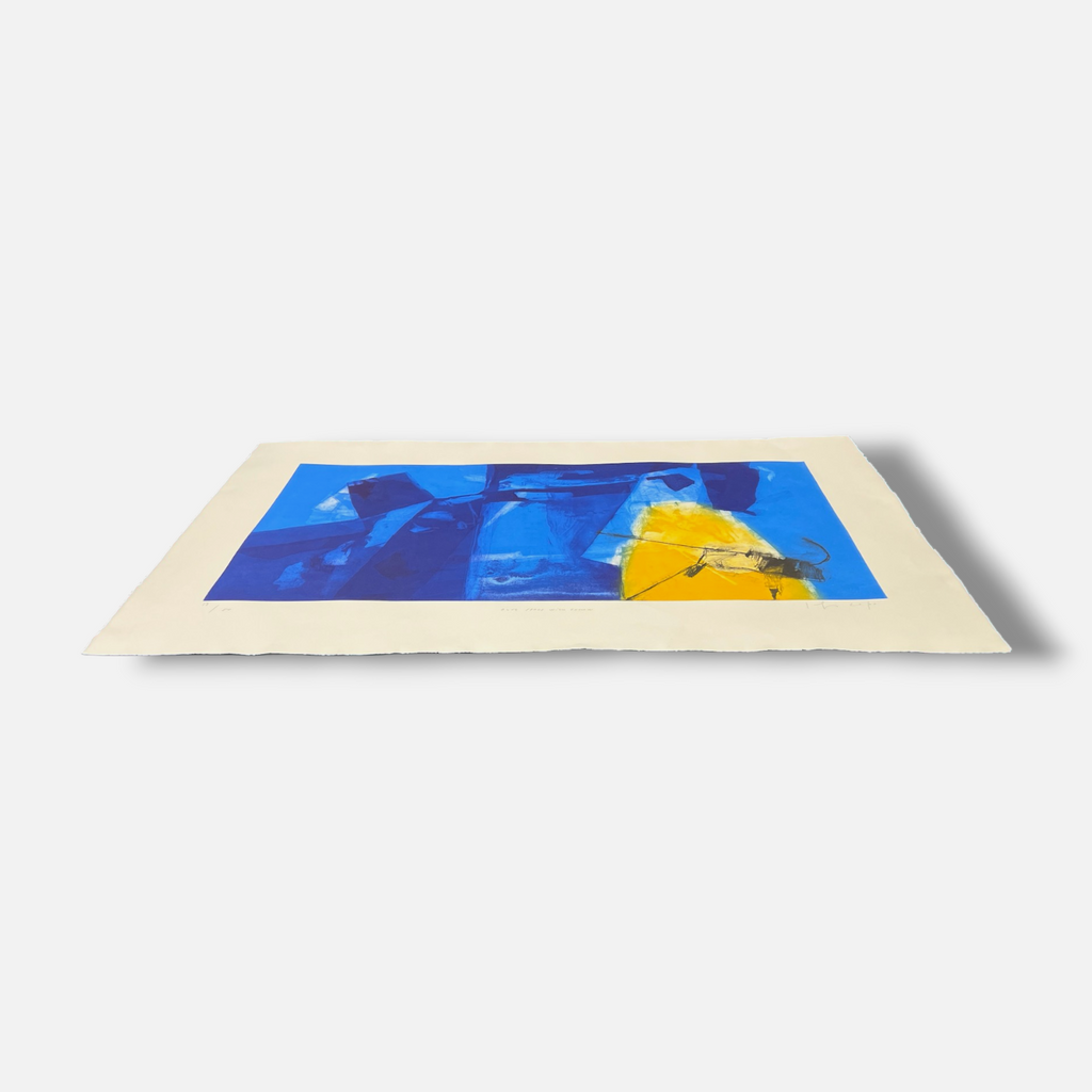 Joaquín Capa Eiriz "Blue Space with Yellow" Limited Signed Fine Wall Art Print