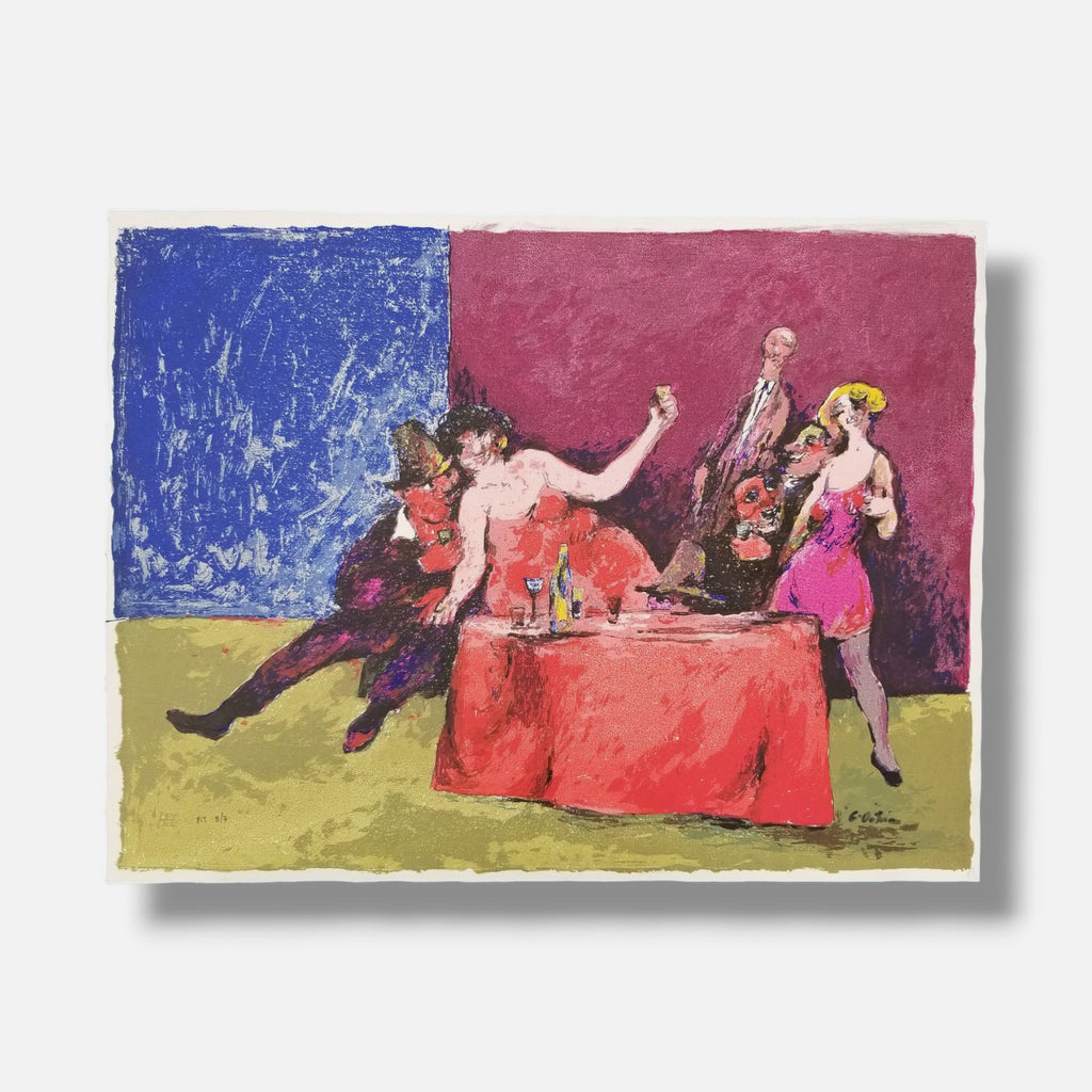 Luis García-Ochoa Ibáñez "Alegres bebedores" P.T. Limited Signed Fine Wall Art