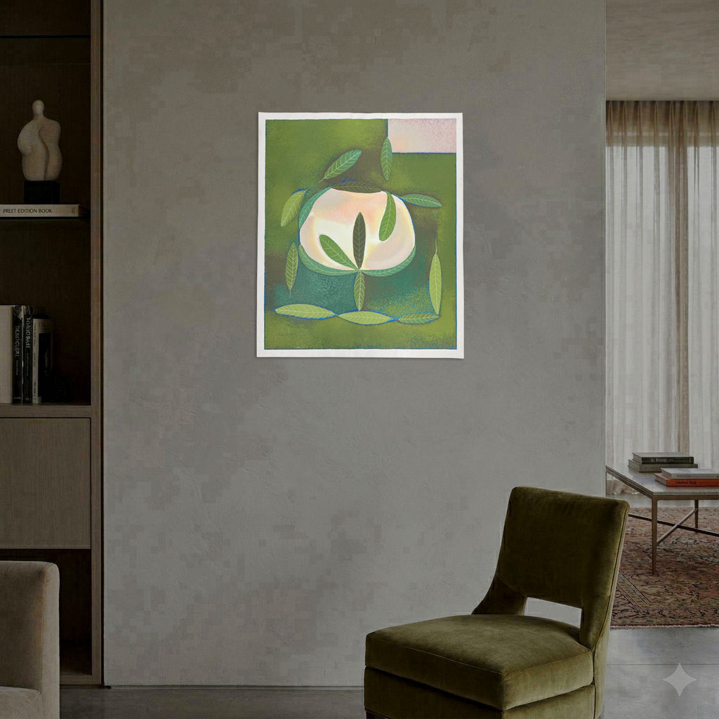 Nélida López Martínez "Estudio Con Flor y Hojas" 2004, Limited Signed Wall Art