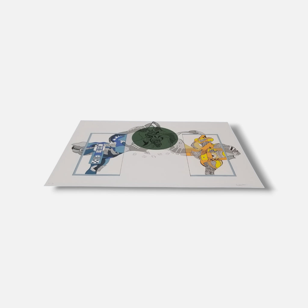 Luis Arias Vera "Silencio Y Cosmos (Verde)" 2003 P.T. Limited Signed Wall Art
