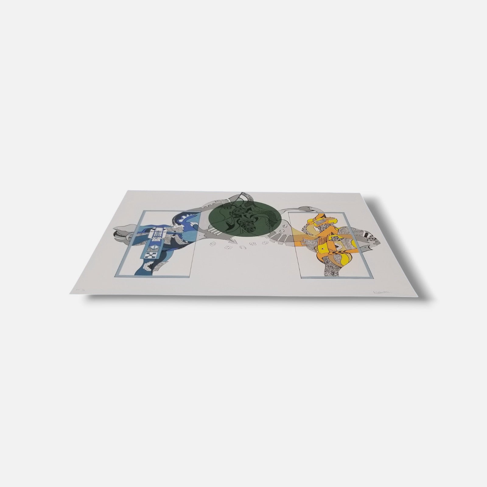 Luis Arias Vera "Silencio Y Cosmos (Verde)" 2003 P.T. Limited Signed Wall Art
