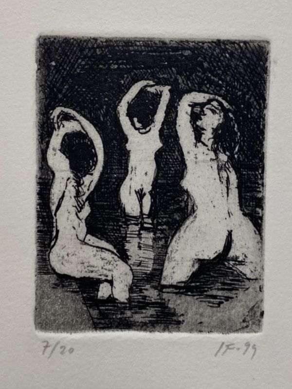 Imelda Ferrer "Bañistas" 1999, Small Fine Art Print, 22 x 22 cm