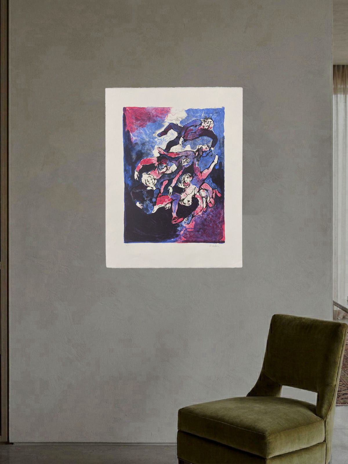 Luis García-Ochoa Ibáñez "Hombres Cayendo" Limited Signed Wall Art Print | 50x65