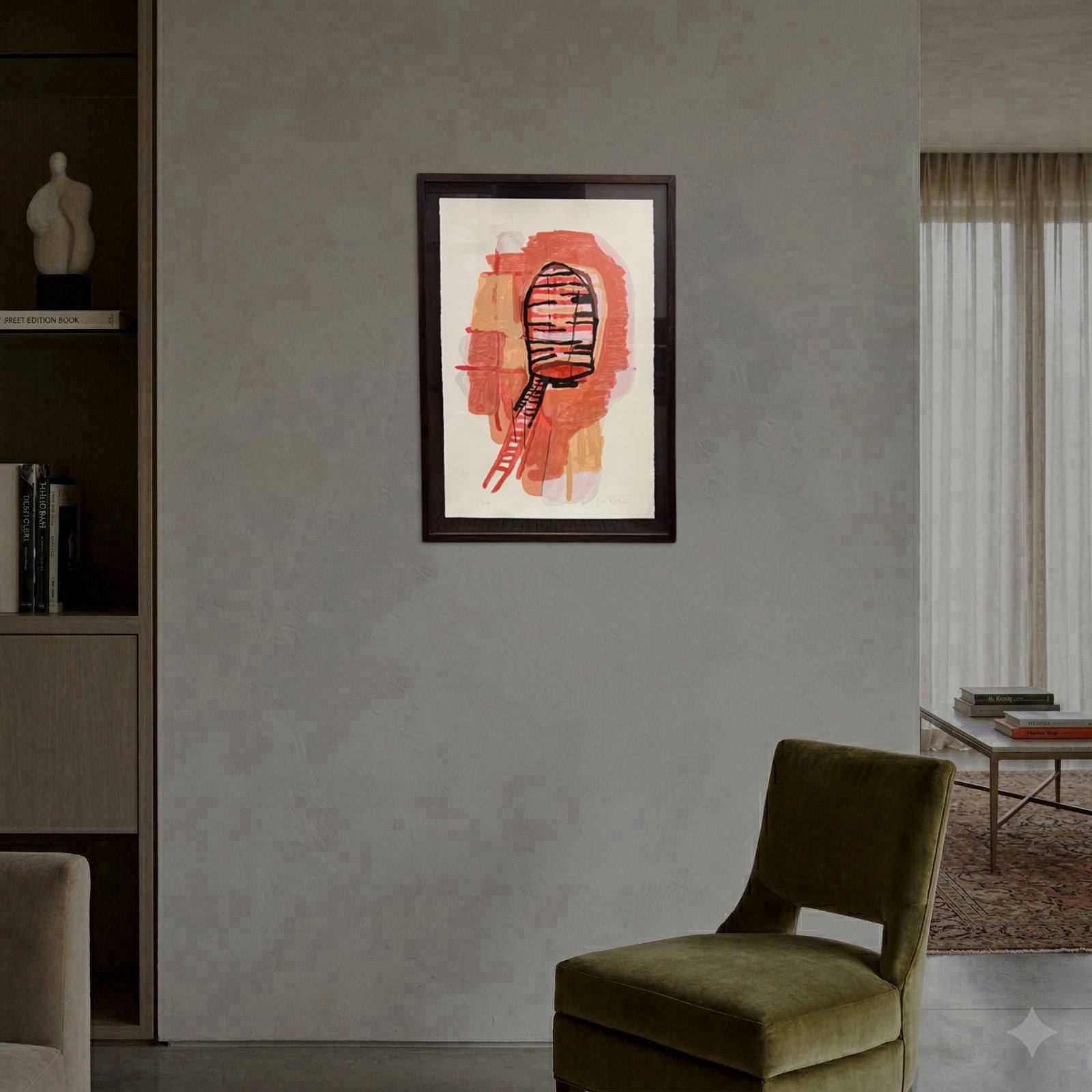 Ciro Beltrán "Naranja I" 2004 Limited Signed Fine Framed Wall Art, 70x50 cm