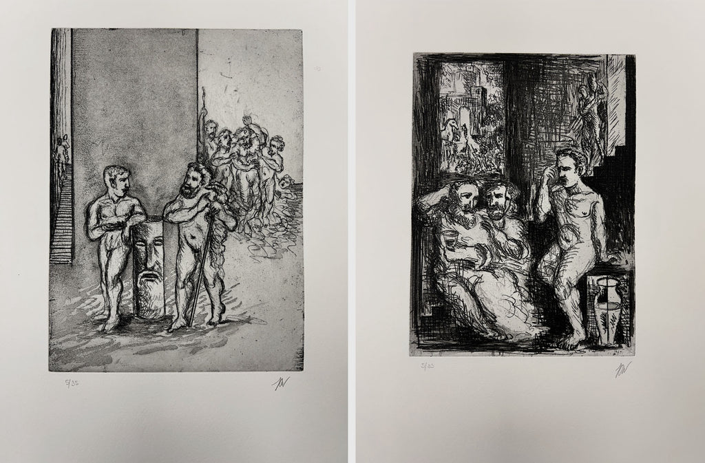 Guillermo Pérez Villalta "La Odisea" Limited Signed Art Print Set, 80 x 40 cm.