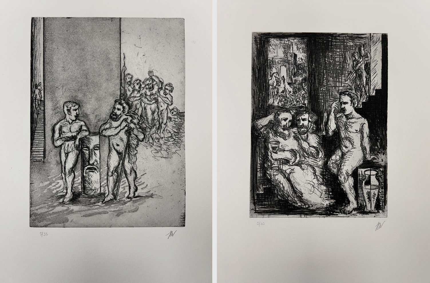 Guillermo Pérez Villalta "La Odisea" Limited Signed Art Print Set, 80 x 40 cm.