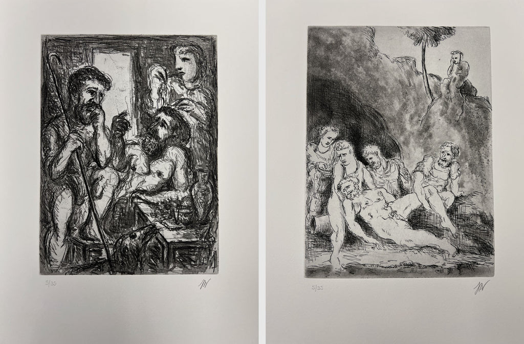 Guillermo Pérez Villalta "La Odisea" Limited Signed Art Print Set, 80 x 40 cm.