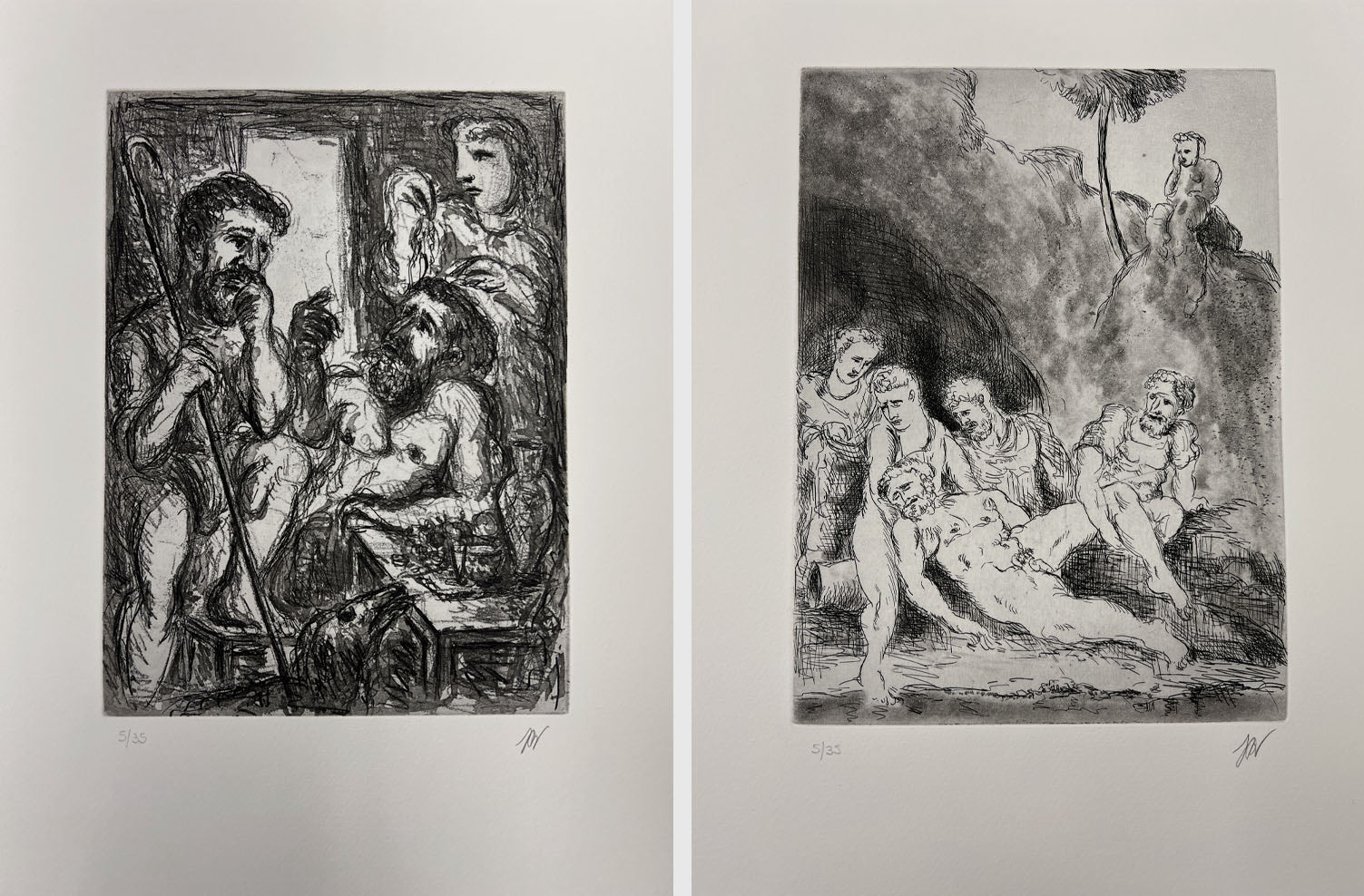 Guillermo Pérez Villalta "La Odisea" Limited Signed Art Print Set, 80 x 40 cm.