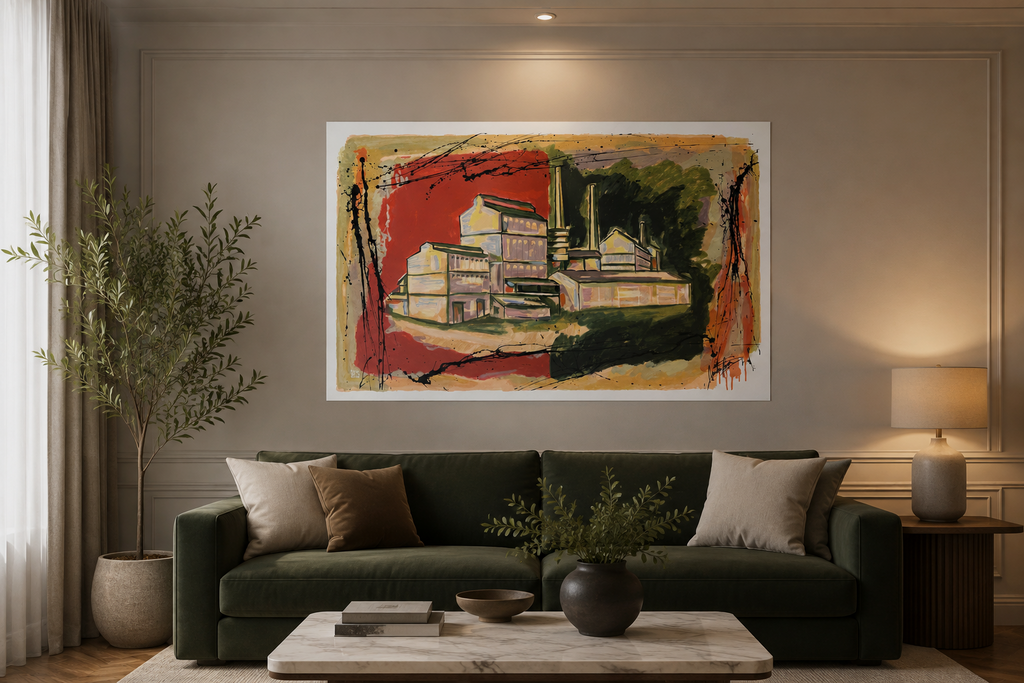 Martín Simón "Bilbora" P.T. 2002 Limited Signed Fine Wall Art Print, 63Lx103W cm