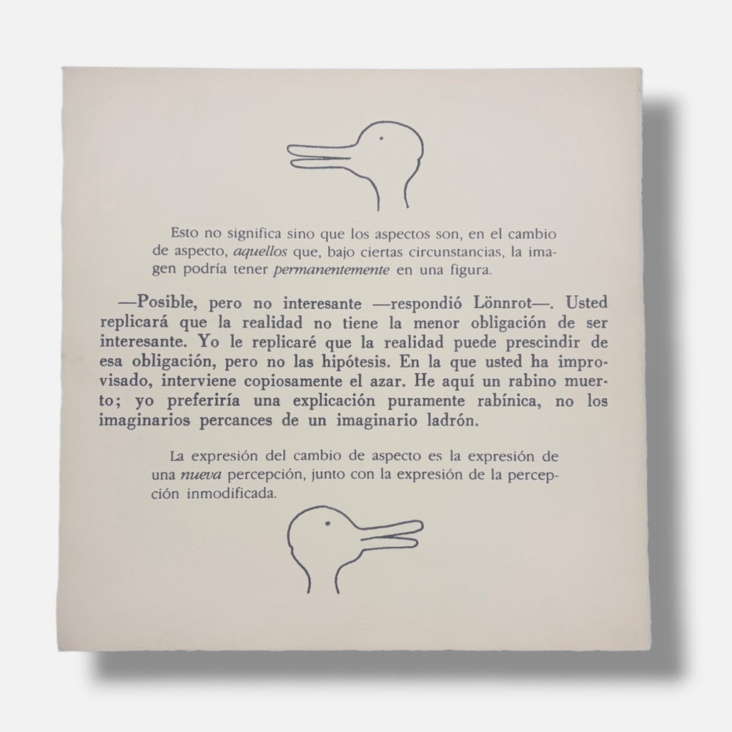 Joseph Kosuth "Borges y el Pato-Coneju" P.T. 2003 Limited Signed Wall Art, 50x50