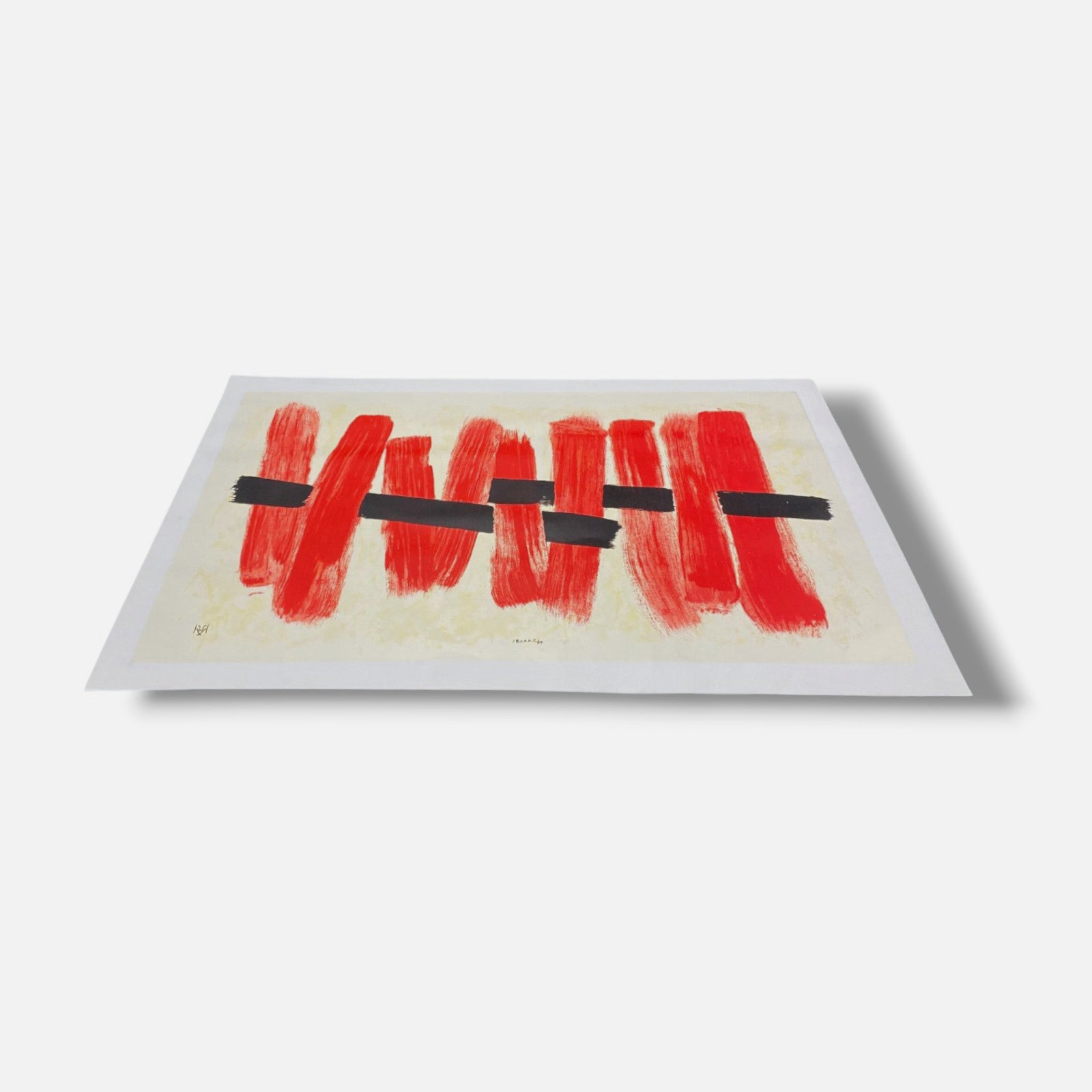 Agustín Ibarrola "Rojo" P.T. 2001 Limited Signed Wall Art | 72 x 100 cm