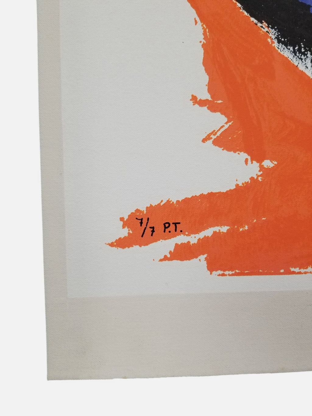 Jean Miotte "Mancha Naranja Inferior Izquie" P.T. 2006 Limited Signed Wall Art
