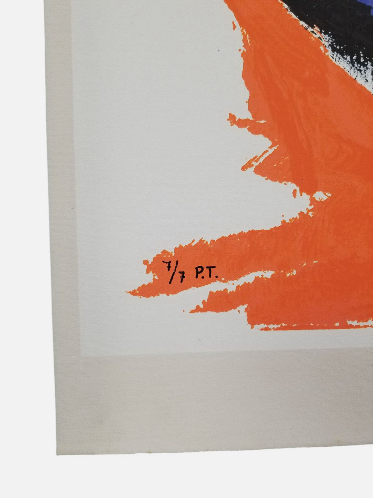 Jean Miotte "Mancha Naranja Inferior Izquie" P.T. 2006 Limited Signed Wall Art