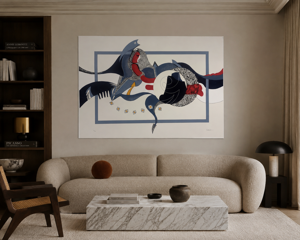 Luis Arias Vera "Eclipse I - Silencio" 2004 /99 Limited Signed Wall Art 70Lx100W