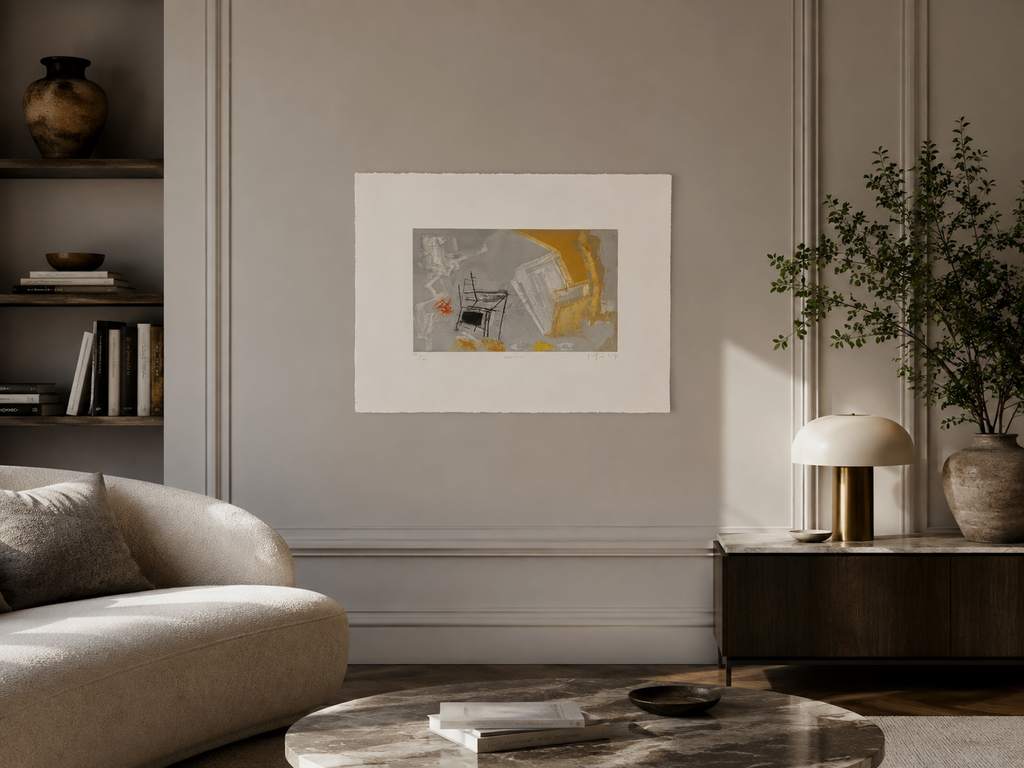 Joaquín Capa Eiriz "Gray - Ocher" /65 Limited Signed Fine Wall Art, 56L x 76W cm
