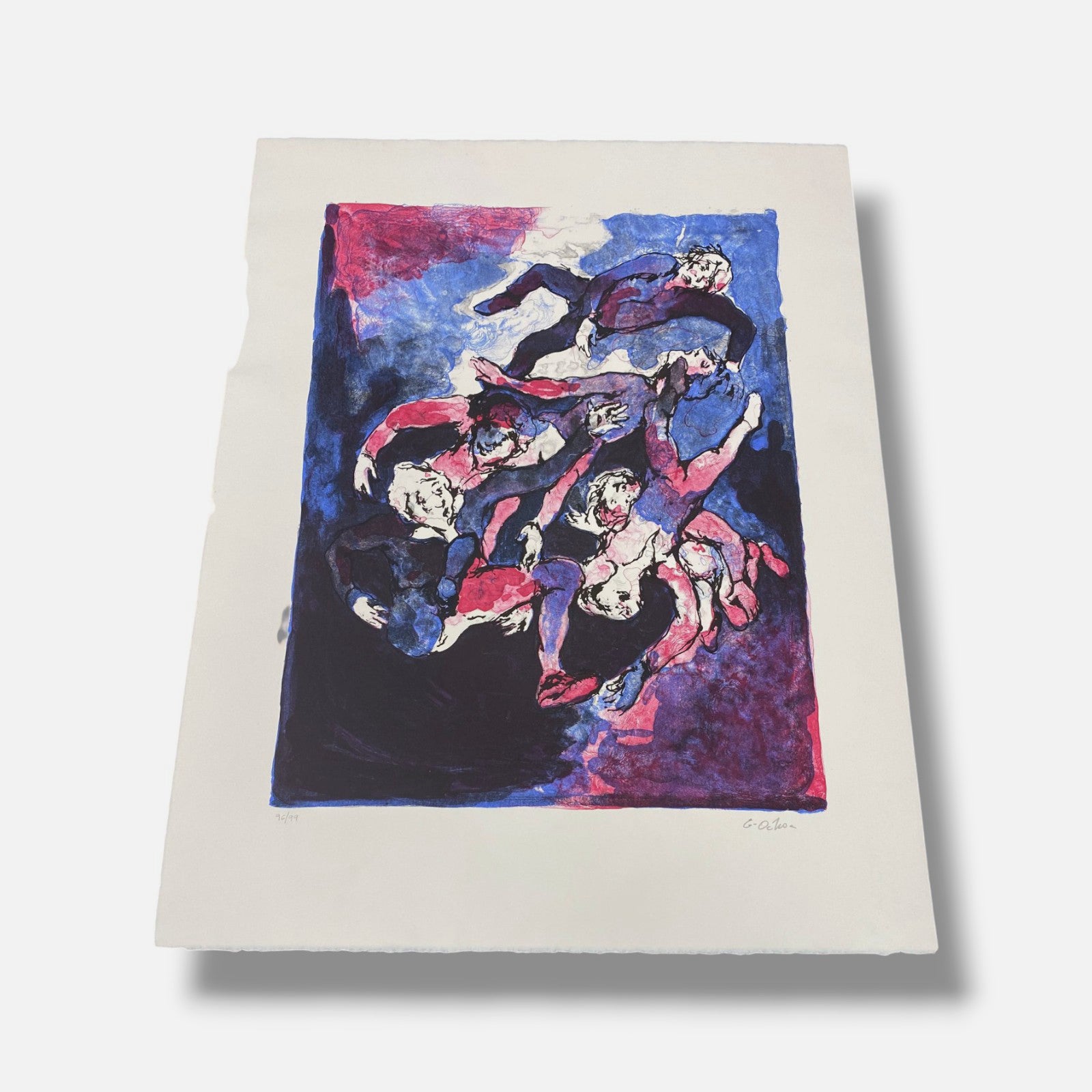 Luis García-Ochoa Ibáñez "Hombres Cayendo" Limited Signed Wall Art Print | 50x65