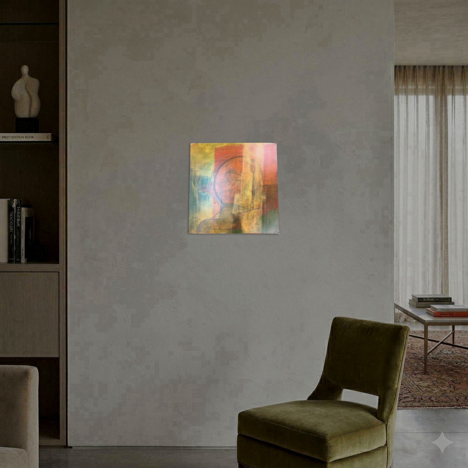 Ramón Astray "Perfil Sin Rostro" 2005, Limited Signed Wall Art, 19L x 19W cm