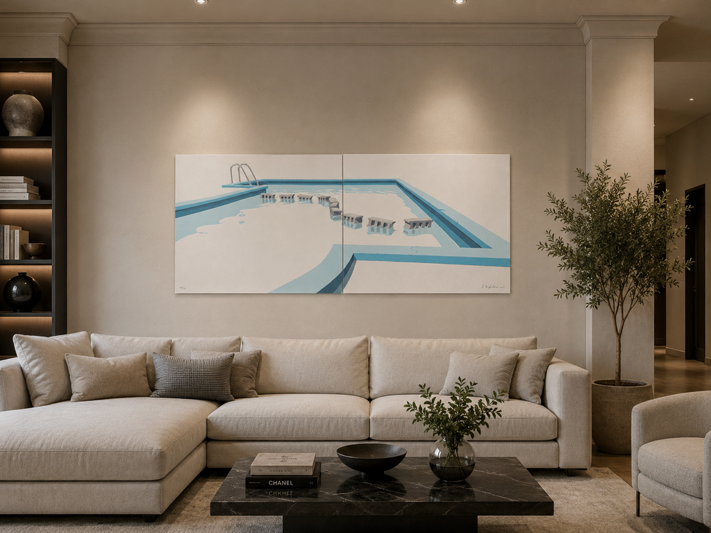 Los Carpinteros (Marco & Dagoberto) "Diptico Piscina Con Trillo" Signed Wall Art