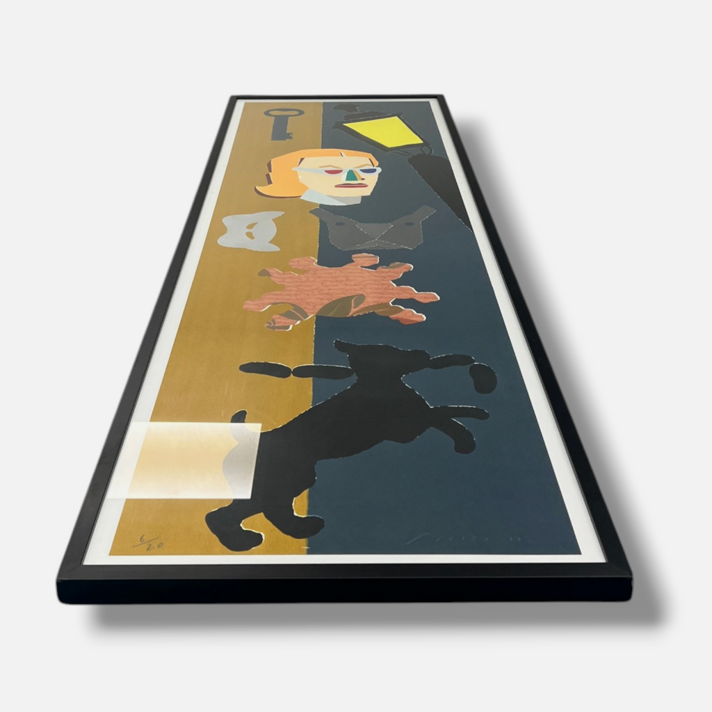 Eduardo Arroyo "La Ciudad. de Los Sentidos I" Limited Signed Wall Art, 160x46 cm