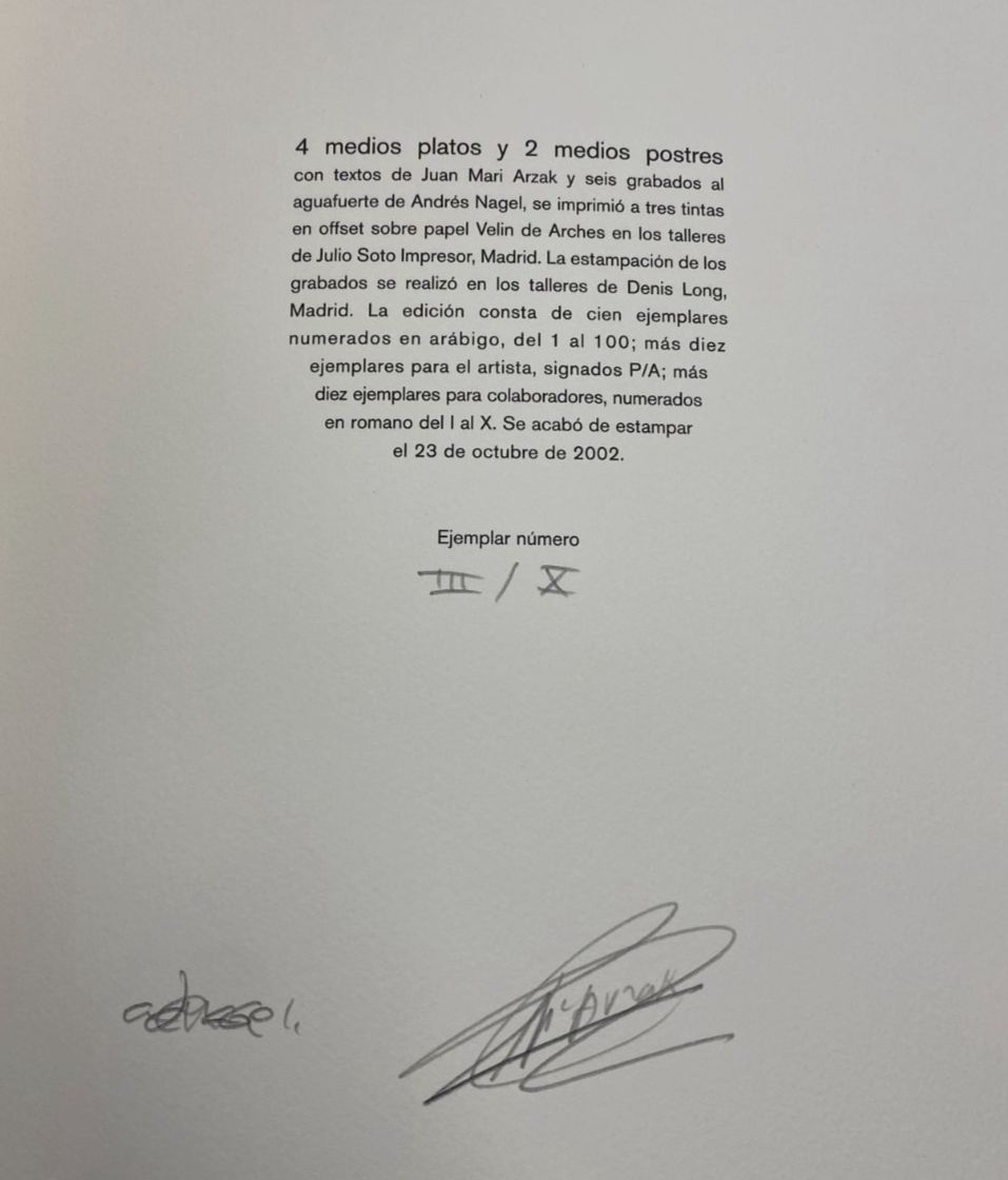 Andrés Nagel "4 Medios Platos y 2 Medios Postres" 6-Piece Fine-Art Print Set