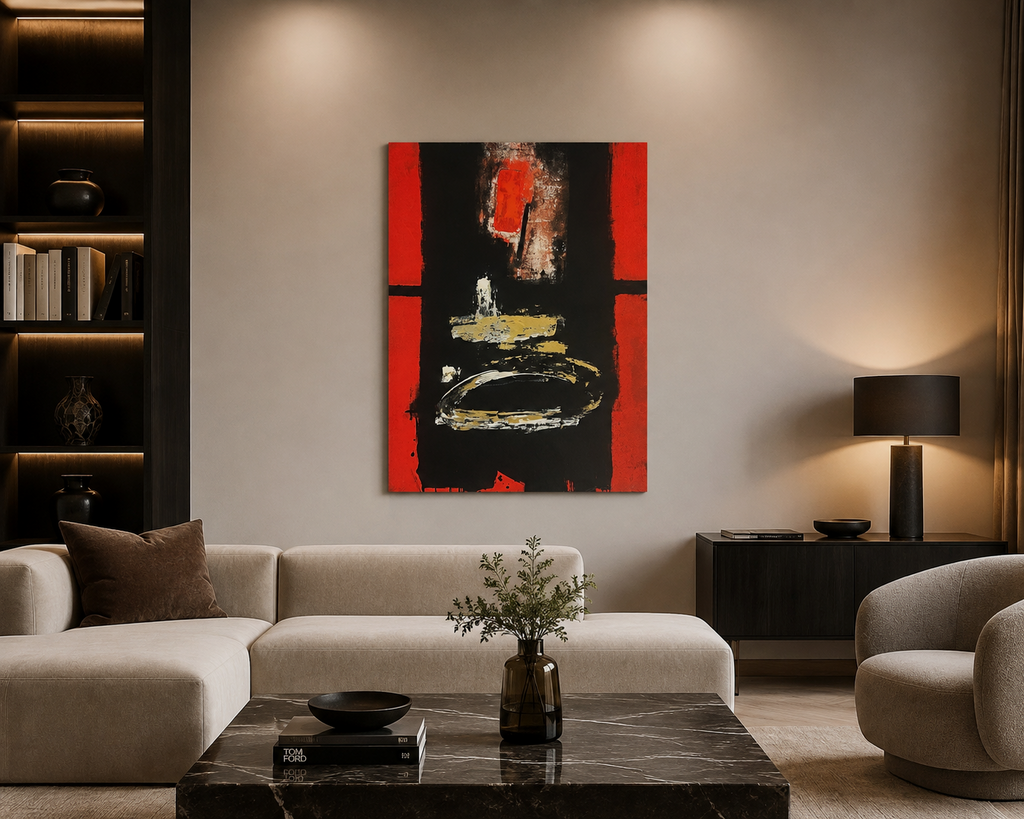 José Luis Bustamante "Imagenes Del Fuego I" Limited Signed Wall Art 70L x 50W cm