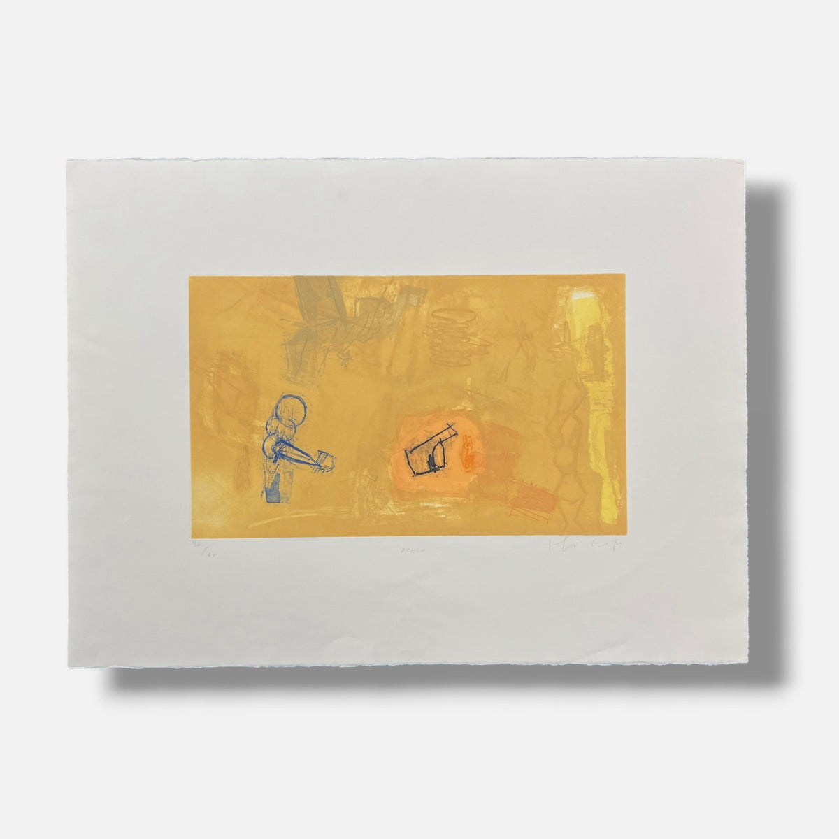 Joaquín Capa Eiriz "Ocher" /65 Limited Signed Unframed Fine Wall Art, 56Lx76W cm
