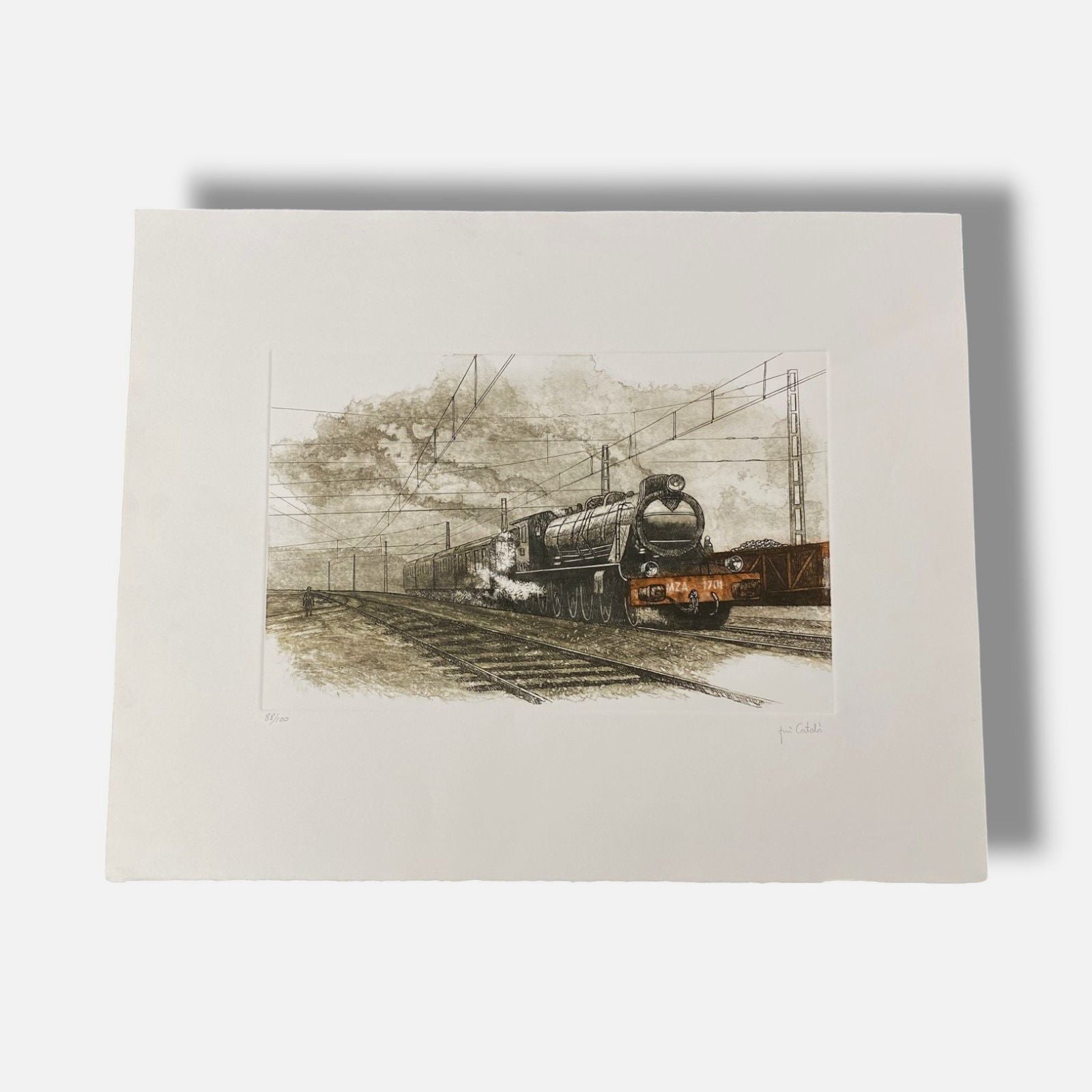 José Catalá "El Tren" 1997 Limited Signed Fine Wall Art Print | 37 x 43 cm