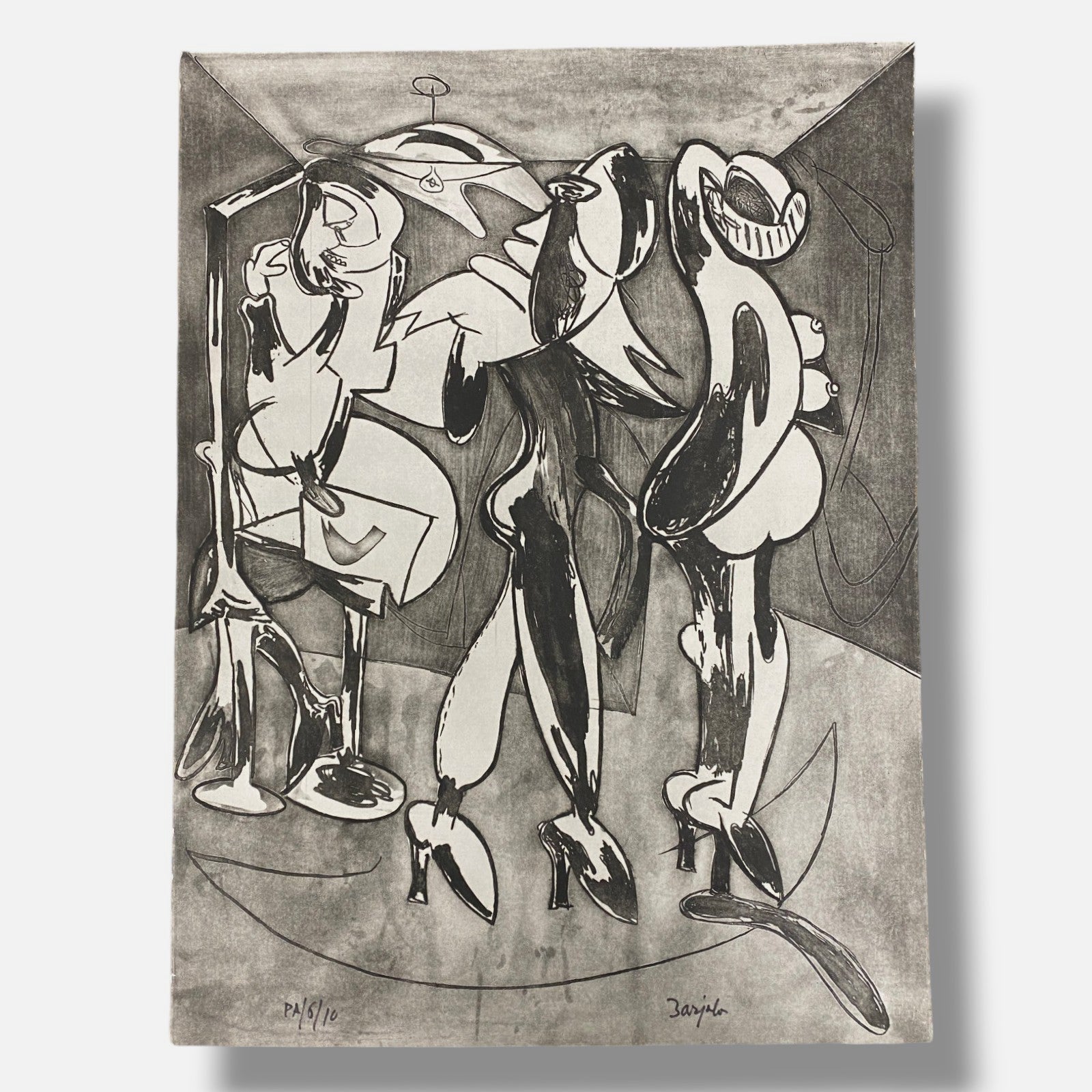 Juan Antonio Galea Barjola "Personajes Con Tacones" P.A. Limited Signed Wall Art