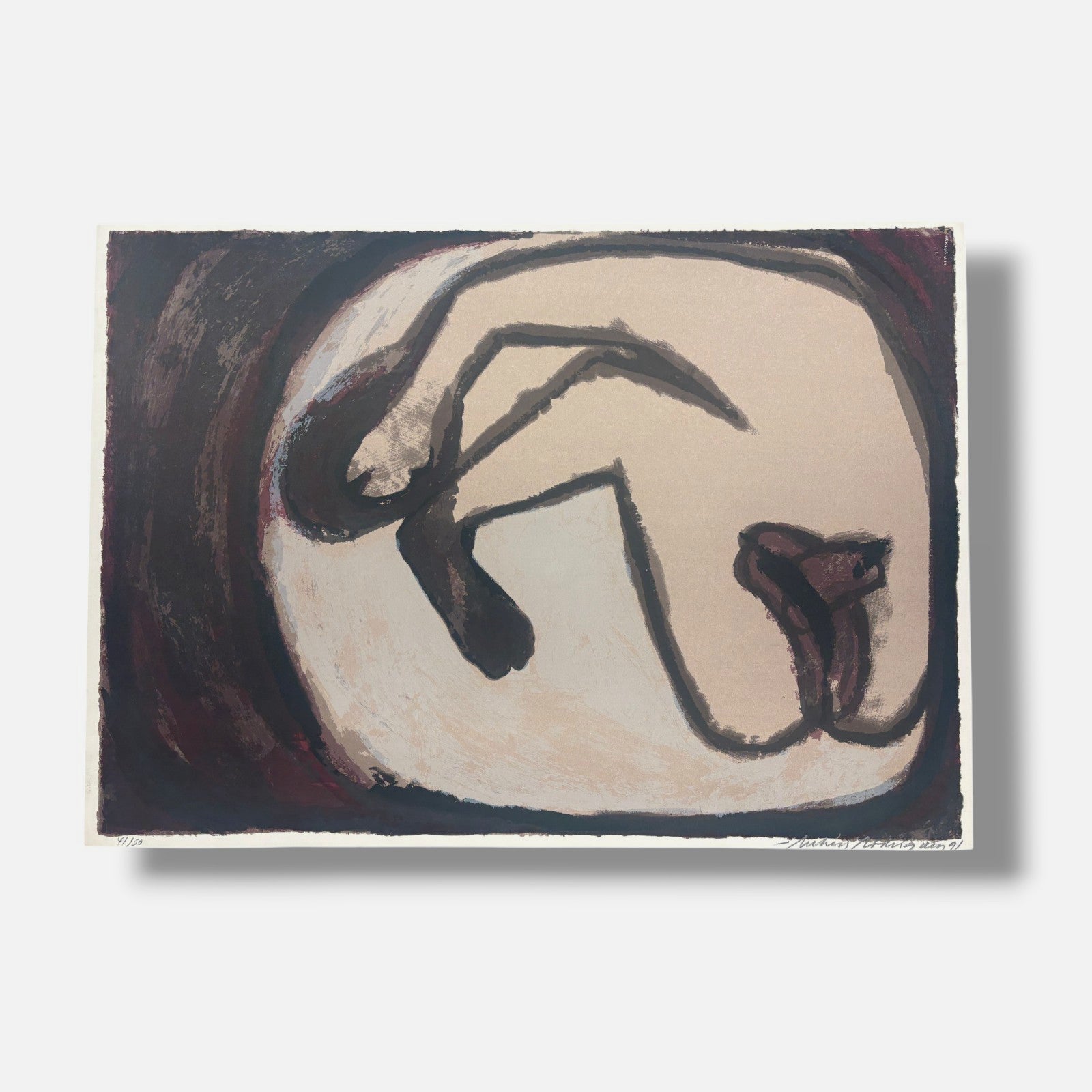 Rubén Rodríguez "Durmiendo" 1991 /50 Limited Signed Unframed Wall Art 50Lx70W cm