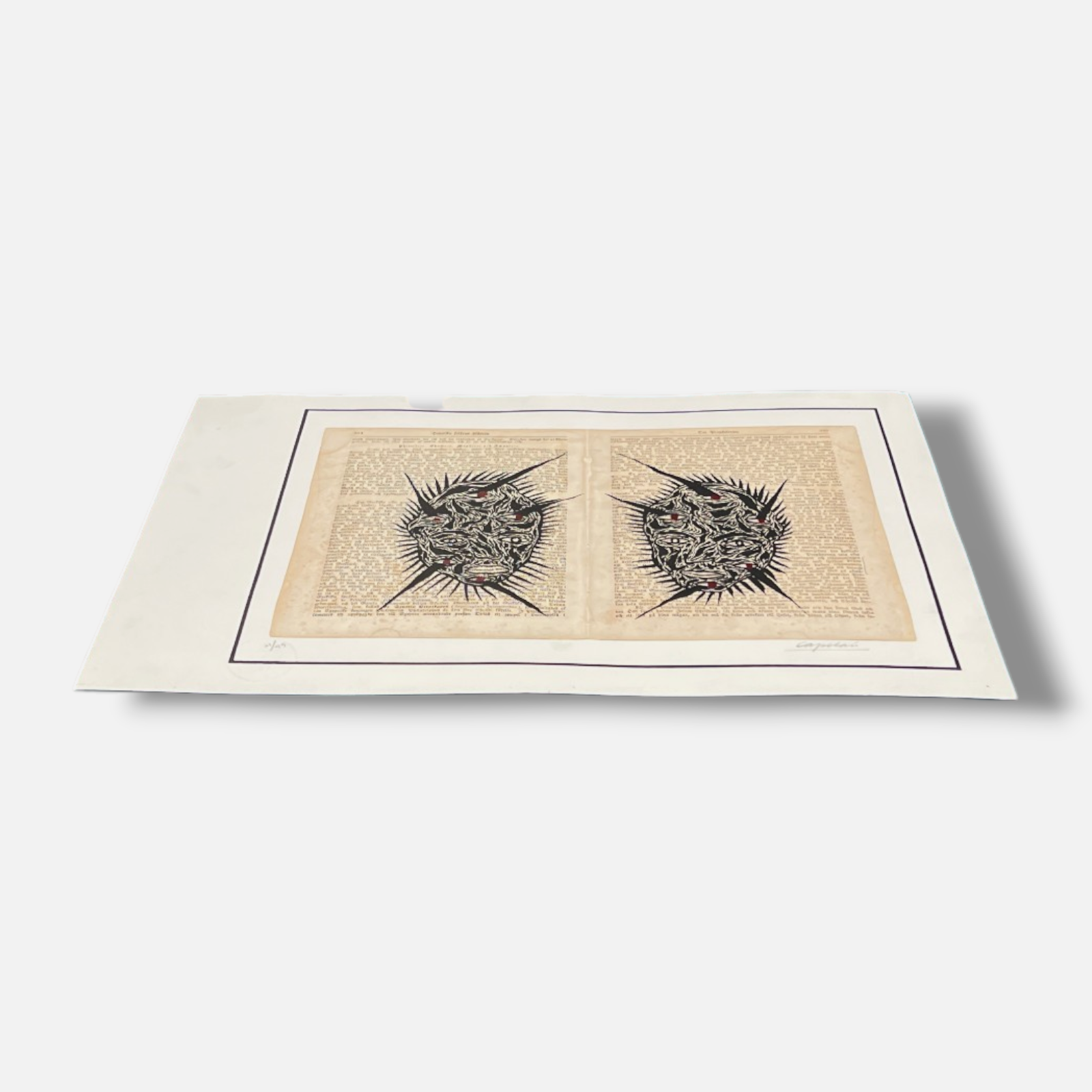 Carlos Capelán "Mascaras" Limited Signed Fine Wall Art / 50 x 34 cm