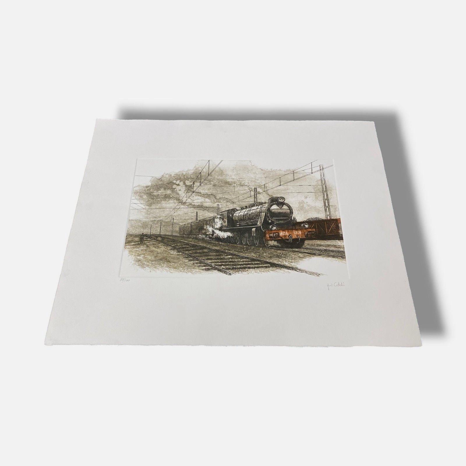 José Catalá "El Tren" 1997 Limited Signed Fine Wall Art Print | 37 x 43 cm