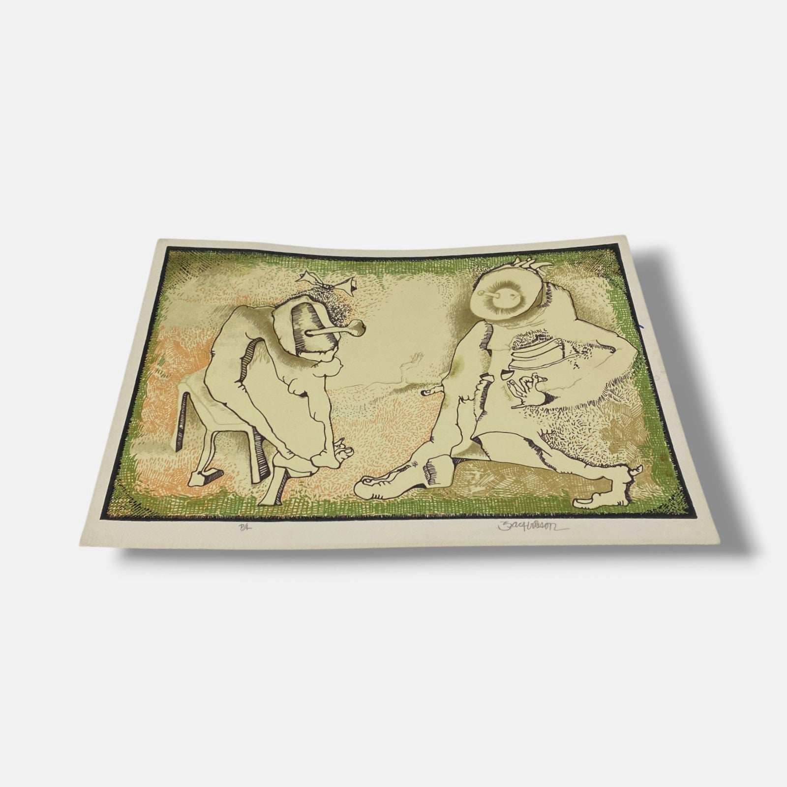 Julio Zachrisson Acebedo "Verde Oscuro" 2006 Fine Wall Art | 24 x 34 cm