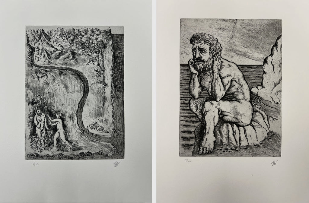 Guillermo Pérez Villalta "La Odisea" Limited Signed Art Print Set, 80 x 40 cm.