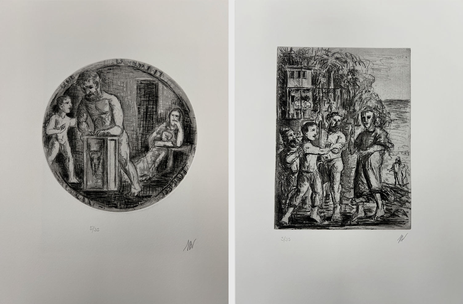 Guillermo Pérez Villalta "La Odisea" Limited Signed Art Print Set, 80 x 40 cm.