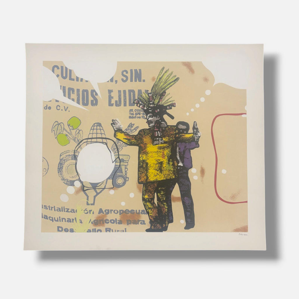 Demián Flores "Sinaloa" P.T. 2005 Signed Limited Unframed Fine Wall Art 50Lx65W