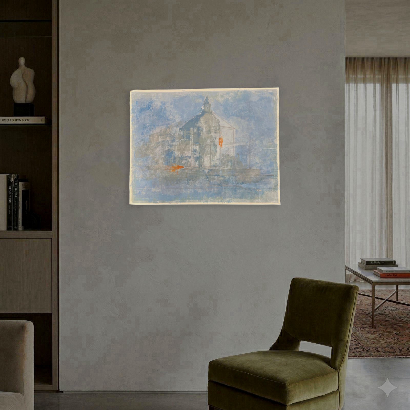 José Antonio Pérez de Vargas y Saldaña "Templo De Silencio" Signed Wall Art