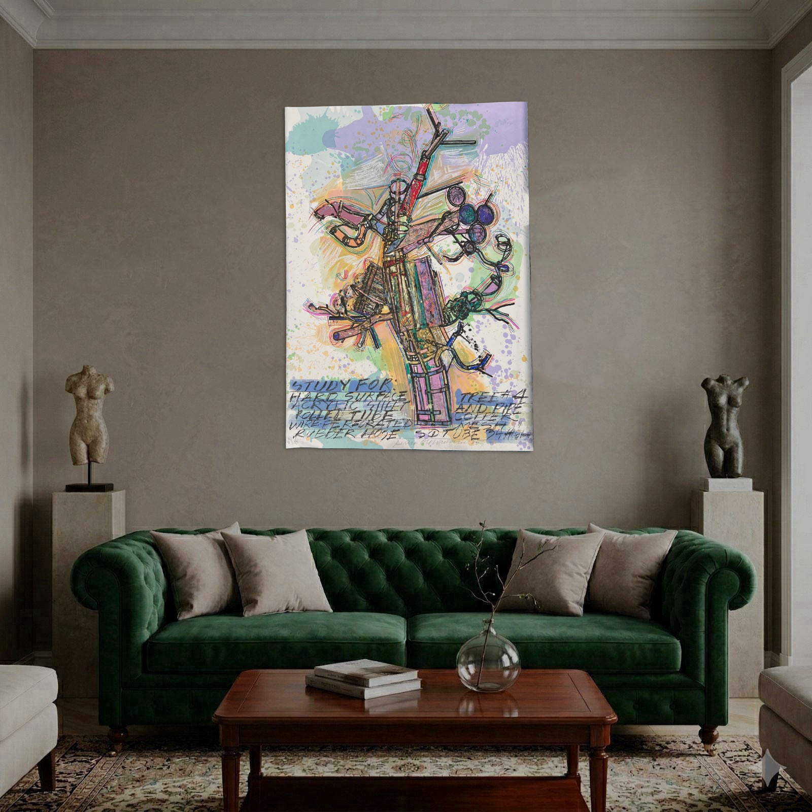 Dennis Oppenheim "Study for Hard Surface Tree # 4" Limited Signed Wall Art Print
