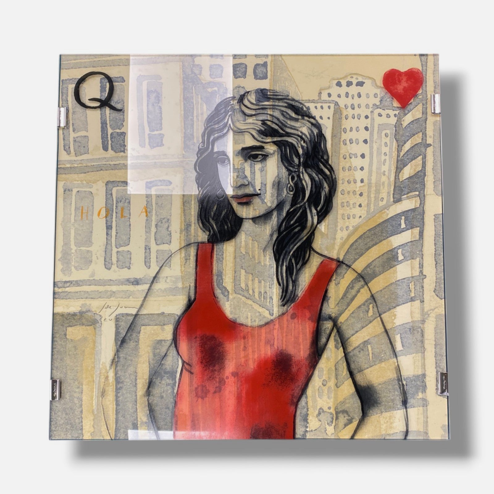 Javier de Juan Martínez La Reina De Corazones 2006 Signed Wall Art 70 x 70 cm